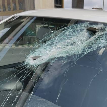 Huge concrete slab falls on Actress Archana Kavi's car, but narrowly escapes