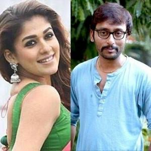 Official Title look poster of RJ Balaji and Nayanthara's Mookuthi Amman here