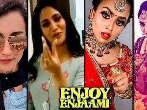 Trisha, Losliya and other popular tamil serial heroines dance to ENJOY ENJAAMI
