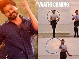 Young heroine's hoop-dance for Thalapathy Vijay's Vaathi Coming is going viral! Watch now!